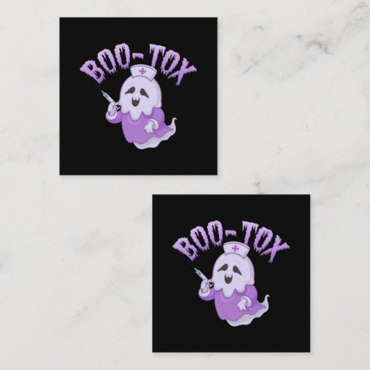 Schattigee Verpleegkundige Geest met Botox Injecti Vierkante Visitekaartje (Voorkant / Achterkant)