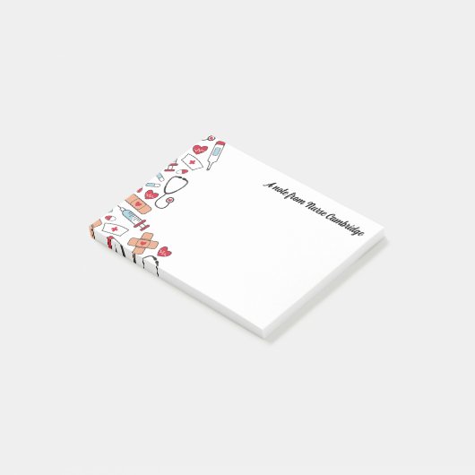 Schattigee verpleegkundige items - een notitie van post-it® notes (Schuin)