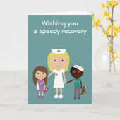 Schattigee Verpleegkundige & kinder Krijg snel een Kaart (Gele Bloem)