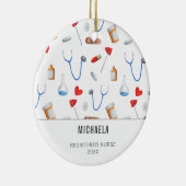 Schattigee verpleegkundige medische apparatuur Pat Keramisch Ornament (Rechts)