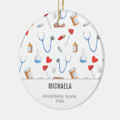 Schattigee verpleegkundige medische apparatuur Pat Keramisch Ornament (Links)