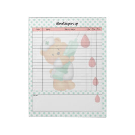 Schattigee verpleegkundige suiker Beer bloedsuiker Notitieblok