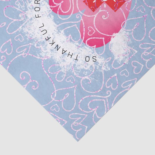 Schattigee Verpleegster Blauw Roze Hart Gepersonal Tissuepapier (Detail)