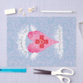 Schattigee Verpleegster Blauw Roze Hart Gepersonal Tissuepapier (Craft)