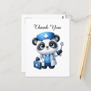 Schattigee Verpleegster dank u panda beer Briefkaart