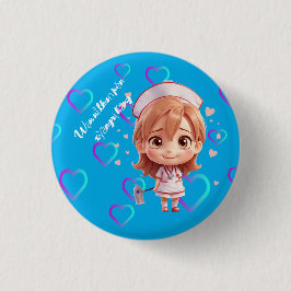 Schattigee Verpleegster met Thai Greeting Badge Bu Ronde Button 3,2 Cm