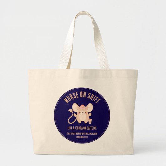 Schattigee VERPLEEGSTER OP SHIFT Jerboa Coffee Grote Tote Bag (Voorkant)