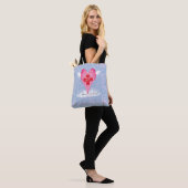 Schattigee Verpleegster Roze Rood Hart Met Vleugel Tote Bag (Op model)