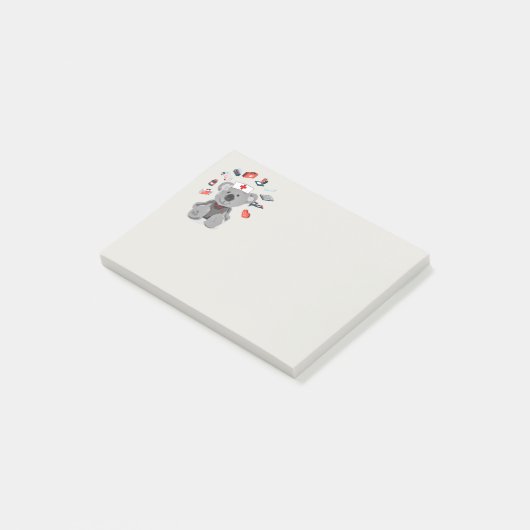 Schattigee Verpleegster Teddy Bear Animal Fun Gewe Post-it® Notes (Schuin)