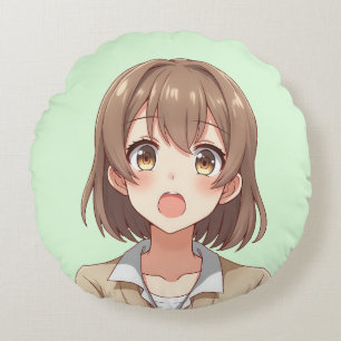 Schattigee verraste expressie meisje anime kussen