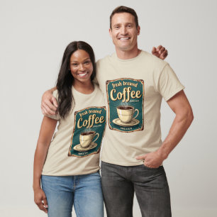 Schattigee vers gebrouwen koffie woordkunst t-shirt