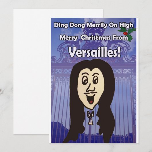 Schattigee Versailles Cartoon Kerst Kaart (Voorkant / Achterkant)