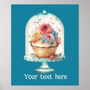 Schattigee verse cupcake tekst toevoegen business poster