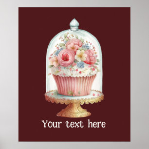 Schattigee verse cupcake tekst toevoegen business poster