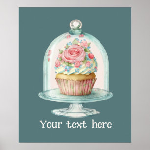 Schattigee verse cupcake tekst toevoegen business poster