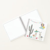 Schattigee Versierde Lamas Cactus Hete Luchtballon Notitieboek (Binnen)