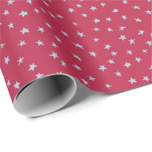 Schattigee verstrooide Blue Star Doodles op rood