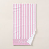 Schattigee Verticale Roze en Witte Gepersonaliseer Bad Handdoek (Handdoek)