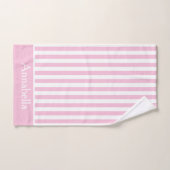 Schattigee Verticale Roze en Witte Gepersonaliseer Bad Handdoek (Handdoek)