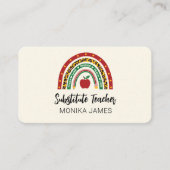 Schattigee vervangende leerkracht Rainbow Leopard  Visitekaartje (Voorkant)