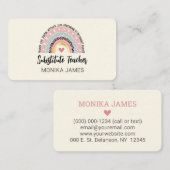 Schattigee vervangende leerkracht Rainbow Leopard Visitekaartje (Voorkant / Achterkant)