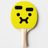 Schattigee Verwarde Pouty Face Gele Ping Pong Padd Tafeltennisbatje (Voorkant)