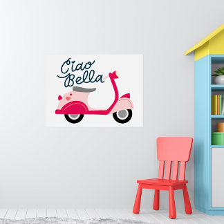 Schattigee Vespa Scooter Ciao Bella Poster