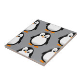 Schattigee Vetpinguïn Alles Over Print Grijs Tegeltje (Zijkant)