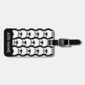 Schattigee Vetpinguïn Alles Over Print Patroon Bagagelabel (Voorkant horizontaal)