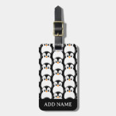 Schattigee Vetpinguïn Alles Over Print Patroon Bagagelabel (Voorkant verticaal)