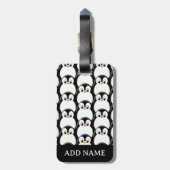Schattigee Vetpinguïn Alles Over Print Patroon Bagagelabel (Achterkant verticaal)