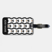 Schattigee Vetpinguïn Alles Over Print Patroon Bagagelabel (Achterkant horizontaal)