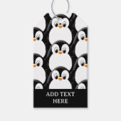 Schattigee Vetpinguïn Alles Over Print Patroon Cadeaulabel (Voorkant)