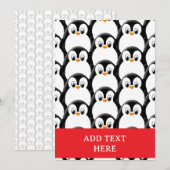 Schattigee Vetpinguïn Alles Over Print Patroon Feestdagenkaart (Voorkant / Achterkant)