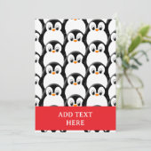 Schattigee Vetpinguïn Alles Over Print Patroon Feestdagenkaart (Staand voorkant)