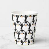 Schattigee Vetpinguïn Alles Over Print Patroon Papieren Bekers (Achterkant)