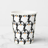 Schattigee Vetpinguïn Alles Over Print Patroon Papieren Bekers (Voorkant)
