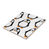 Schattigee Vetpinguïn Alles Over Print Wit Tegeltje (Zijkant)