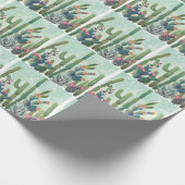 Schattigee vetplanten:  cactus patroon cadeaupapier (Hoek)