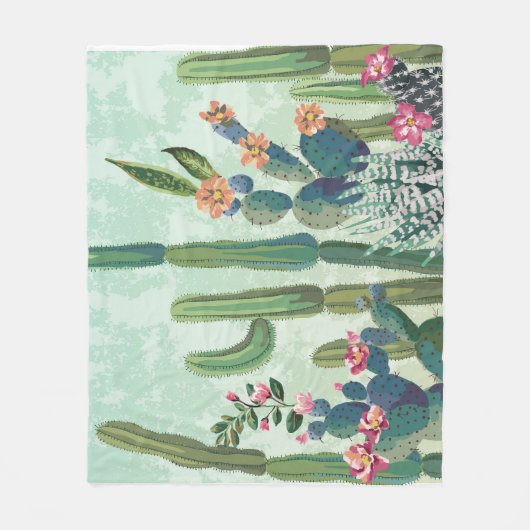 Schattigee vetplanten:  cactus patroon fleece deken (Voorkant)