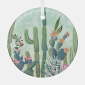 Schattigee vetplanten:  cactus patroon glas ornament (Voorkant)