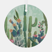 Schattigee vetplanten:  cactus patroon glas ornament (Achterkant)
