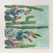 Schattigee vetplanten:  cactus patroon legpuzzel (Horizontaal)