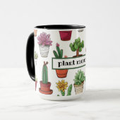 Schattigee vetplanten en cactus mok (Voorkant links)