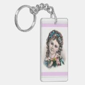 Schattigee  Victoriaans Bloemenmeisje Sleutelhanger (Voorkant Links)