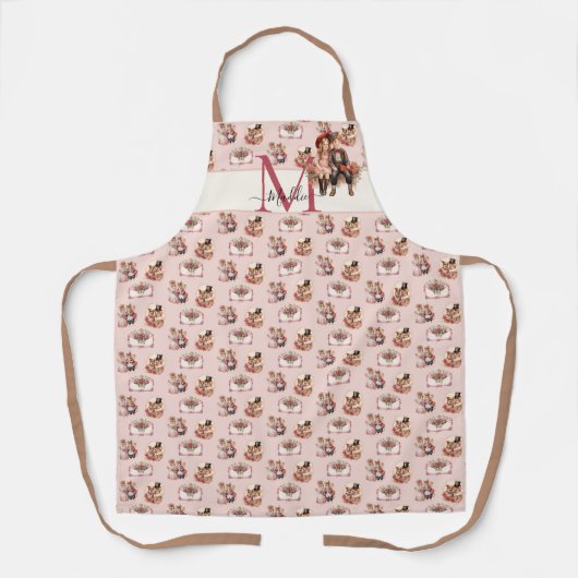 Schattigee Victoriaans dieren artsy Valentijn Mono Schort (Voorkant)