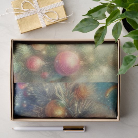 Schattigee Victoriaans Kerstkitten en Boomontkoppe Tissuepapier (Geschenk)