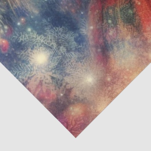 Schattigee Victoriaans Kerstkitten en Boomontkoppe Tissuepapier (Detail)