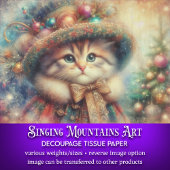 Schattigee Victoriaans Kerstkitten en Boomontkoppe Tissuepapier