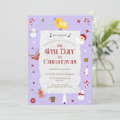 Schattigee vierde dag van de traditionele kerstpar kaart (Staand voorkant)